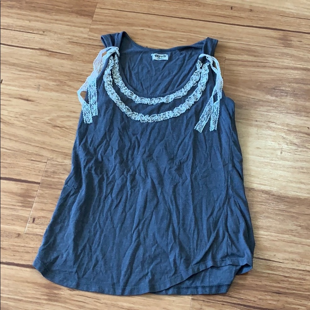 Urban outfitters gray tank with lace